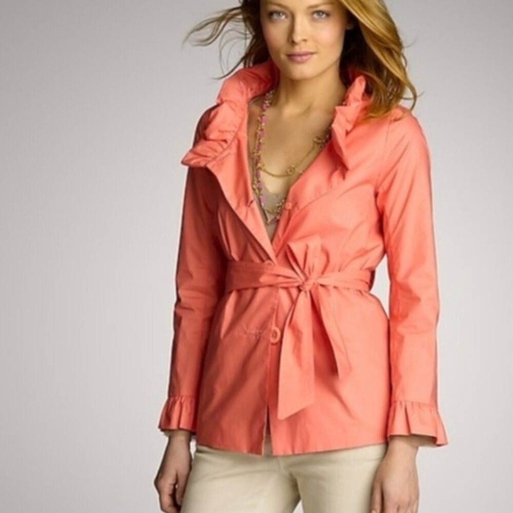 J. Crew Frenchie Slicker Papaya Lightweight Jacket